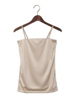 JP サテン 肩紐付き キャミソール / ベアトップ/Beige