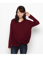 フロントねじりニットソー/ネイビー(093)