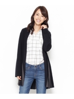 配色デザインニットカーディガン/ブルー系(594)