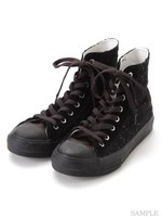 レースMIXハイカットスニーカー/キャメル