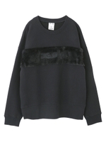 FUR LOGO SWEAT TOP/ブラック