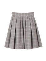 セットアップチェックタックフレアスカート/ライトグレー