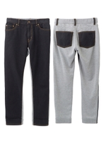 DENIM & SWEAT MIXED PANTS/ブラック