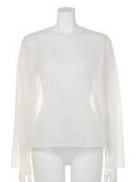 [GREED]STRIPE EMBROIDERY Blouse/WHITE