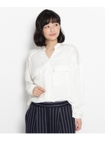 サテンスキッパーカラーシャツ/レンガ(069)