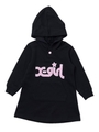 SWEAT HOODED DRESS LOGO (4T〜7T)/ブラック