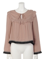 【mystic】チロリアンテープ使いブラウス/ブラック