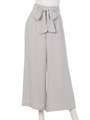 ベルト付ワイドパンツ/ライトグレー