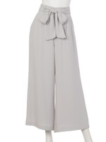 ベルト付ワイドパンツ/ライトグレー