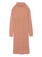 【emmi atelier】ケーブル柄ハイネックワンピース/ORG