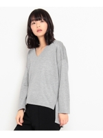 ソフトポンチVネックプルオーバー/グレー(012)