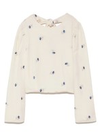 ベロアエンブロイダリートップス/WHT