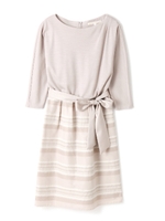 モールボーダー切り替えワンピース/ブルー(115)