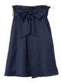 ウエストリボンサテンタックスカート/ネイビー