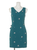 BACKリボンビジューDRESS/IVOY