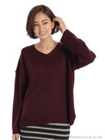 Vネックニット/ベージュ