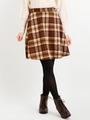 シャギーチェックフレアースカート/ブラウン柄