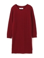 ケーブルニットワンピース/ワイン(070)