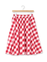 コットンギンガムスカート/ワインレッド(263)