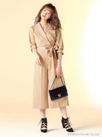 リボン付テーラーオールインワン/ベージュ