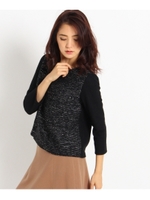 [S]ラメツイード×ウール混シャツ/ブラック(419)