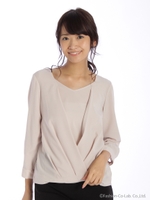 カシュクールブラウス/ベージュ