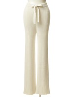 キャッシュアンゴラリブニットパンツ/ホワイト