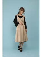 サロペットワンピース/ベージュ