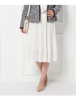 シフォン細プリーツスカート/ホワイト系(002)