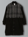 ハリスツィード ロングMA-1コート/杢グレー