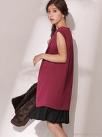 FO プリーツドッキングワンピース[フォーマル/オケージョン]/ブラック