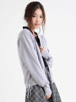 サイドレースアップカーデ/L／グレー