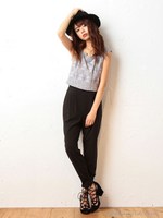 スクエアネックオールインワン/オフホワイト