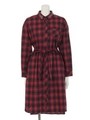 コビニャーチェックシャツワンピ/レッド