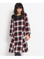 マルチカラーブロックチェックワンピース/ナチュラル(250)