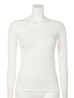 VネックレースインナーTOP/BLK