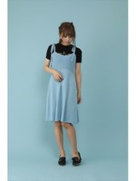 ショルダーリボンキャミワンピ/ブルー