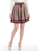 ロゴ刺繍スカート/ピンク