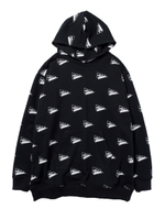 SWEAT HOODIE PATTERNED ALL OVER/ブラック