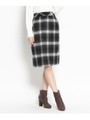 innowave シャギーチェックスカート/ブラック(219)