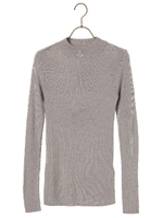 ・リブハイネックニットプルオーバー/杢グレー