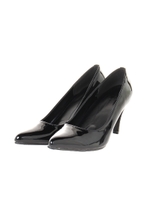 【AZUL by moussy】H8cmポインテッドエナメルパンプス/BEG