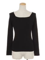 ウォッシャブルスクエアリブニット/グレー