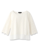 スカラップレースシャツ/ブラック(019)