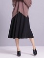 ウォッシャブル後切替フレアスカート/ブラック