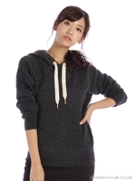 エアリーヤーンフーデッドプルオーバー/グレー