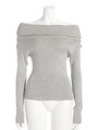 オフショルダー長袖ニットプルオーバー/ライトグレー