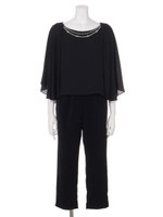 ネックレス付ケープ風パンツセットアップ/ネイビー