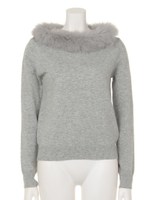 【美人百花12月号掲載】フォックスファー付きプルオーバー/ボルドー