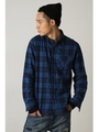 【AZUL by moussy】ビエラトーンチェック長袖シャツ/BLU